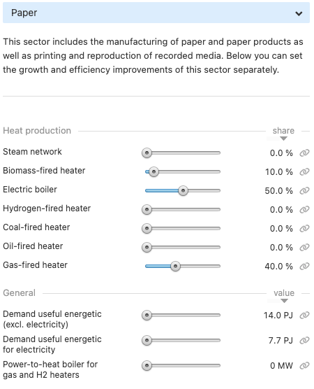 A screenshot from the ETM showing the coupled ETM paper industry